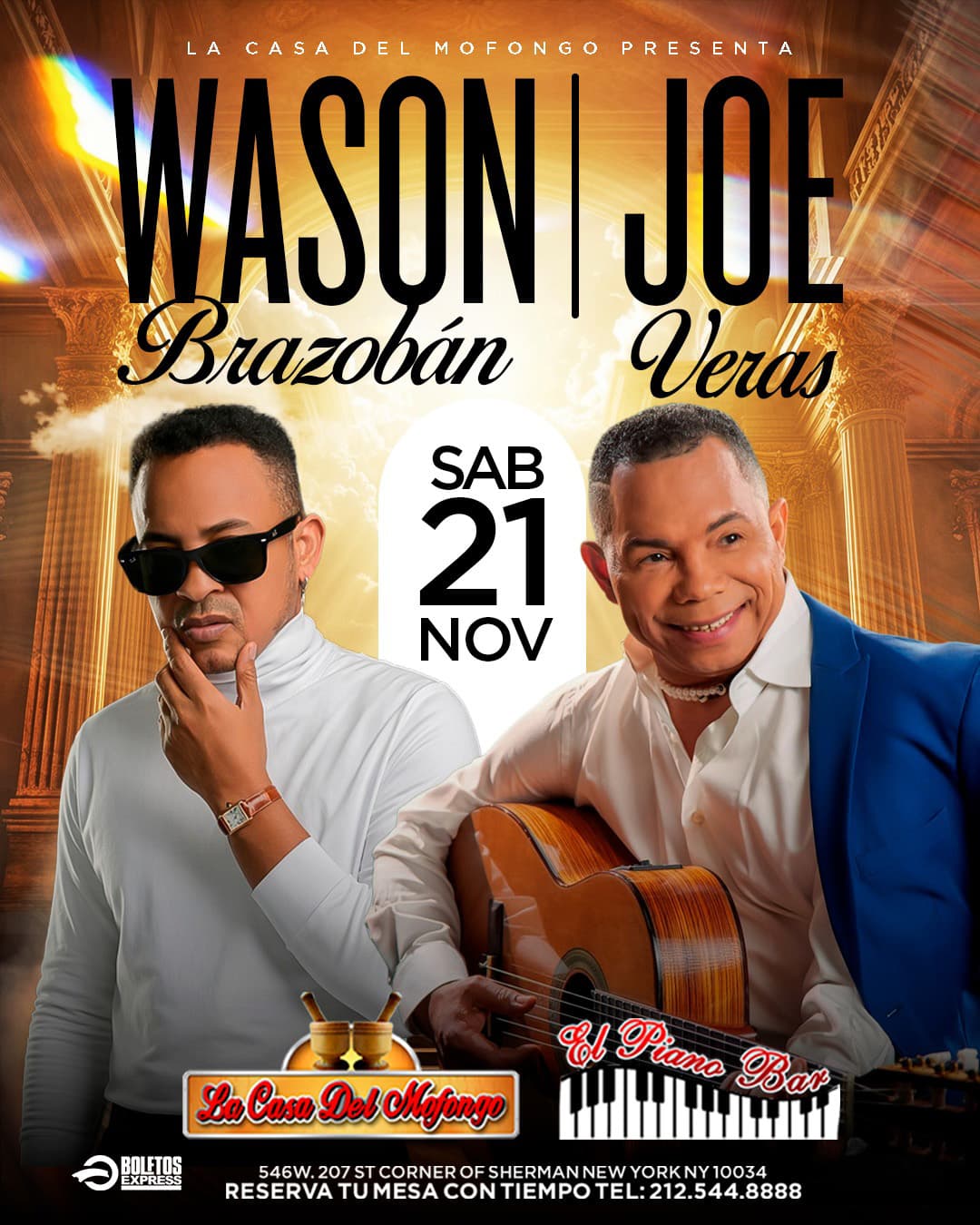 Joe Veras and Wason Brazobán live flyer